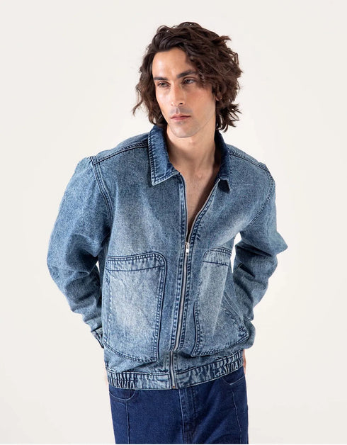 DENIM POUCH POCKET JACKET